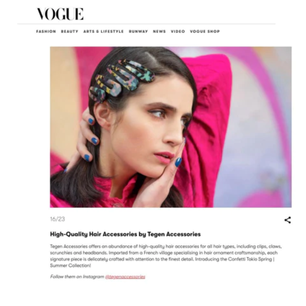 Tegen Accessories Featured in Vogue Snap Clips