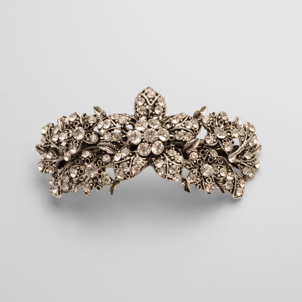 Silver Crystal Bloom Barrette Clip in by Rosie Fox at Tegen Accessories