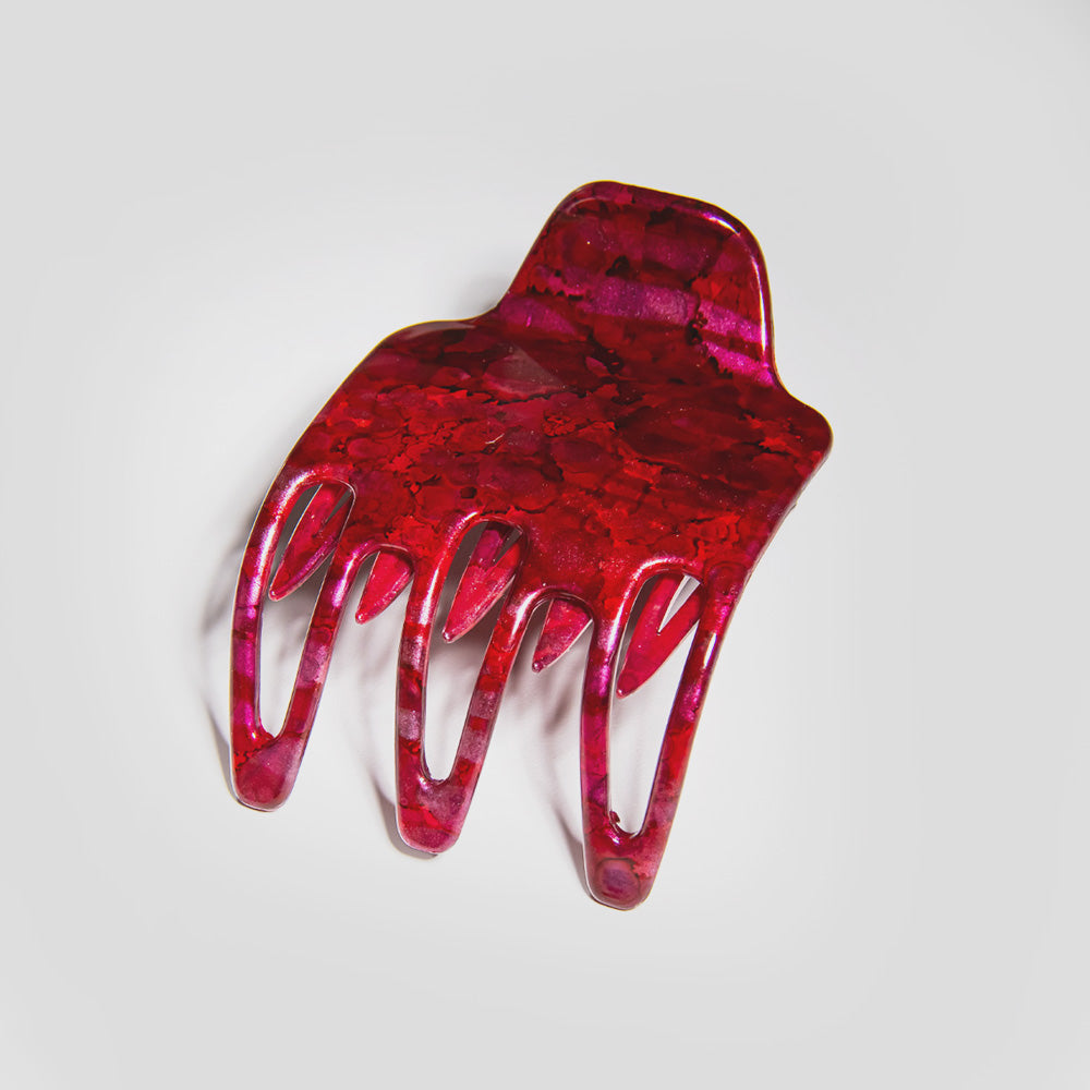 Baroque Sophia Side Claw Clip with Extra Grip in Pink Pomegranate at Tegen Accessories