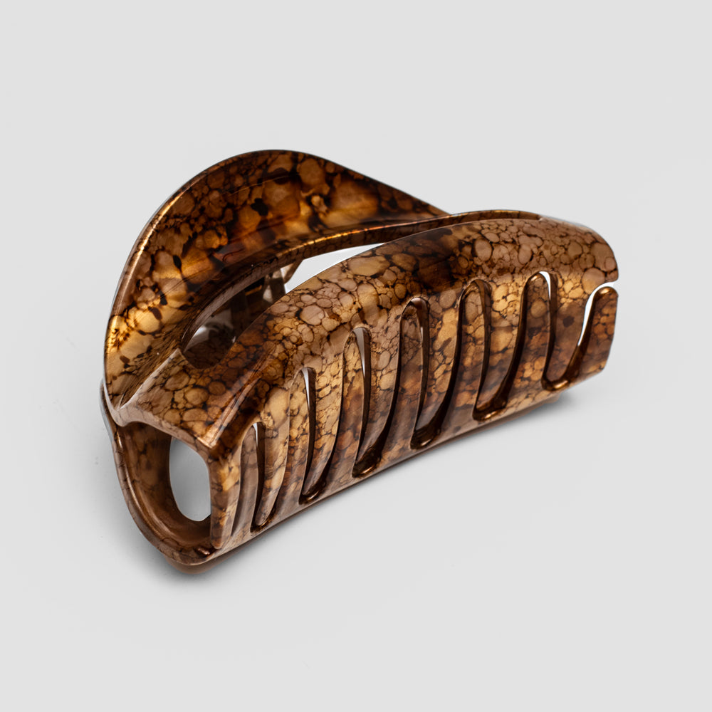 Medium D-Shaped Bronze Handpainted Clip at Tegen Accessories