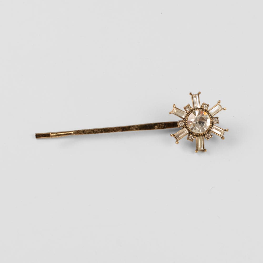 Crystal Art Deco Hair Slide Crystal in Clear Crystal at Tegen Accessories