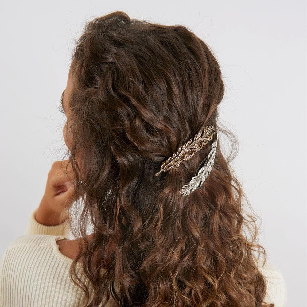 Feather Hair Barrette Clip Luxury Barrettes Tegen Accessories