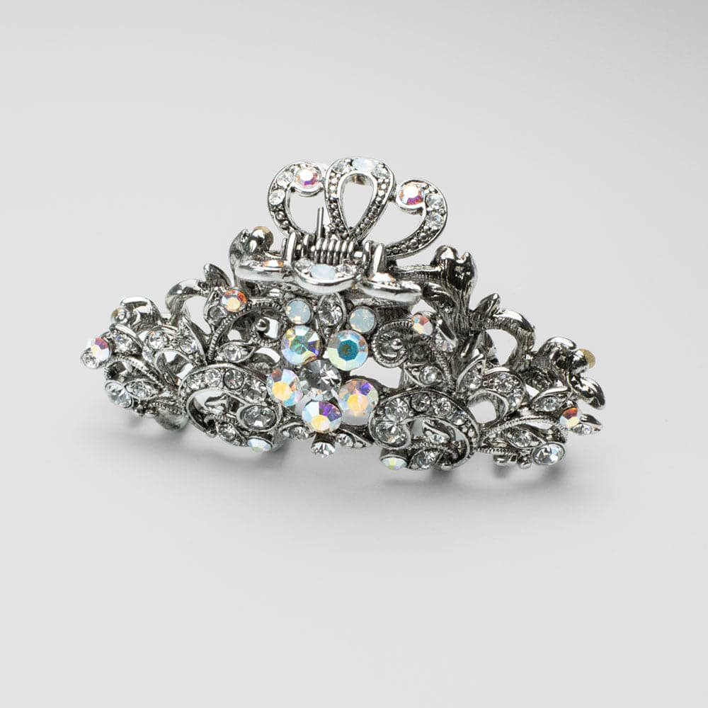 Crystal Flower Hair Claw Clip Crystal in Clear Crystal at Tegen Accessories