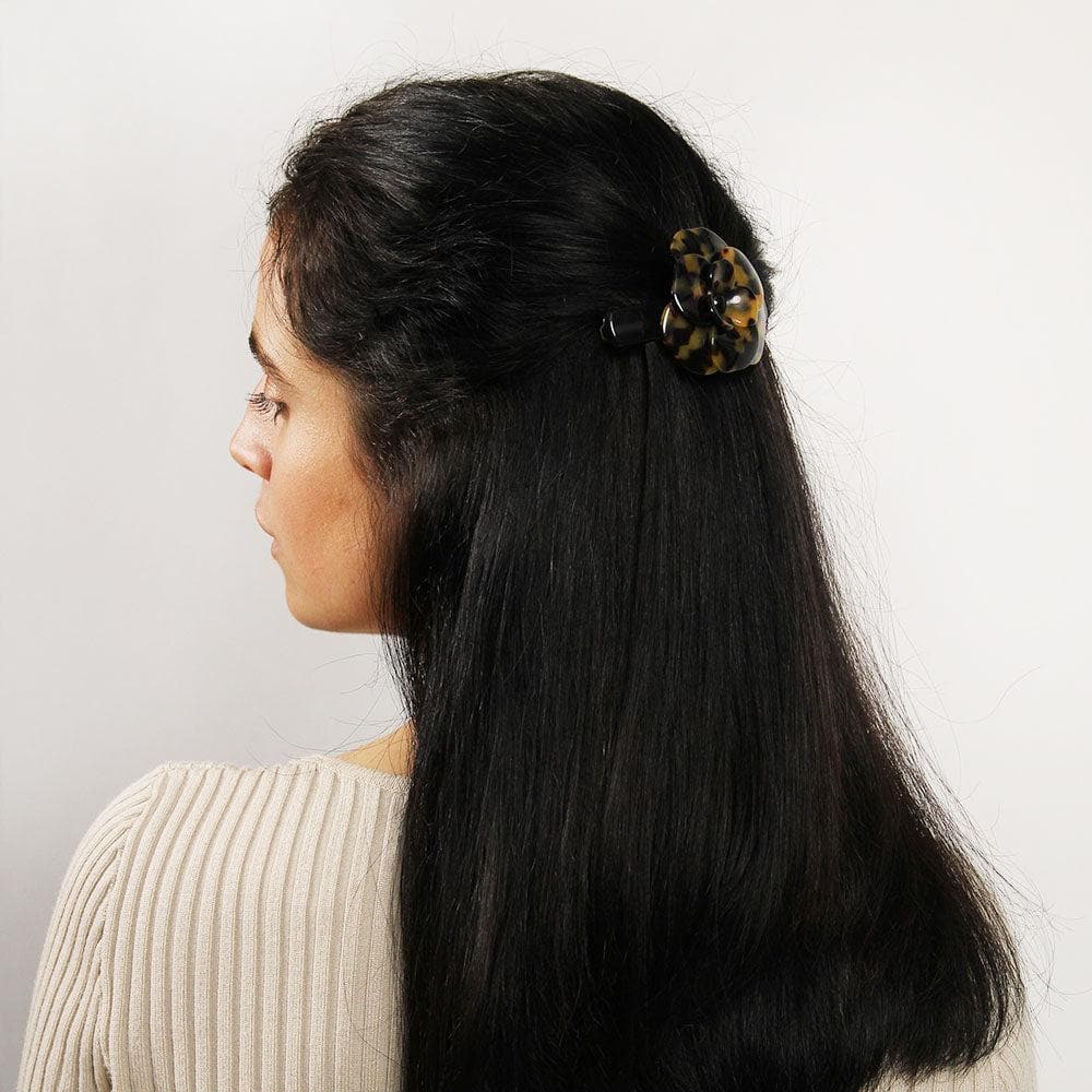 Flower Barrette Clip Handmade French Hair Accessories at Tegen Accessories |Dark Tokio