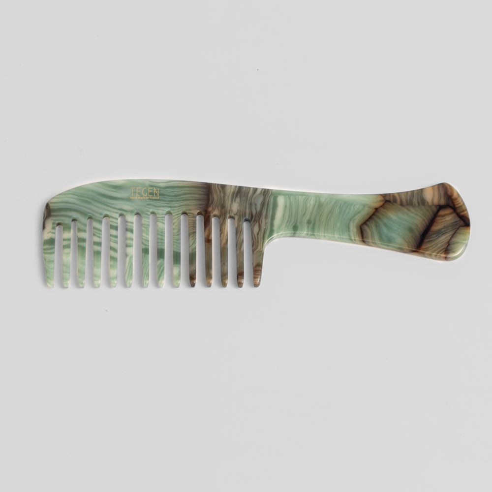 Limited Edition Mini French Dress Comb Green Agate Tegen Accessories