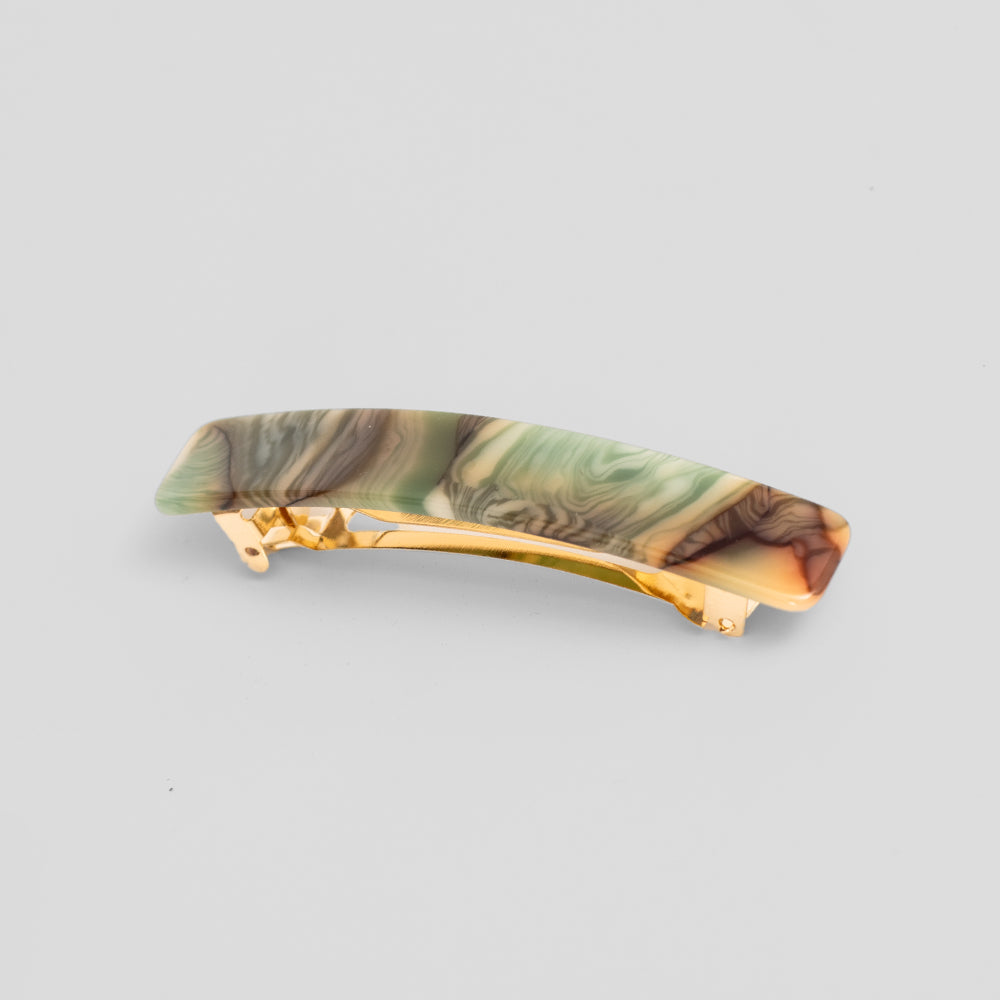 Limited Edition Small Barrette Clip 9cm Green Agate Handmade French Hair Accessories at Tegen Accessories