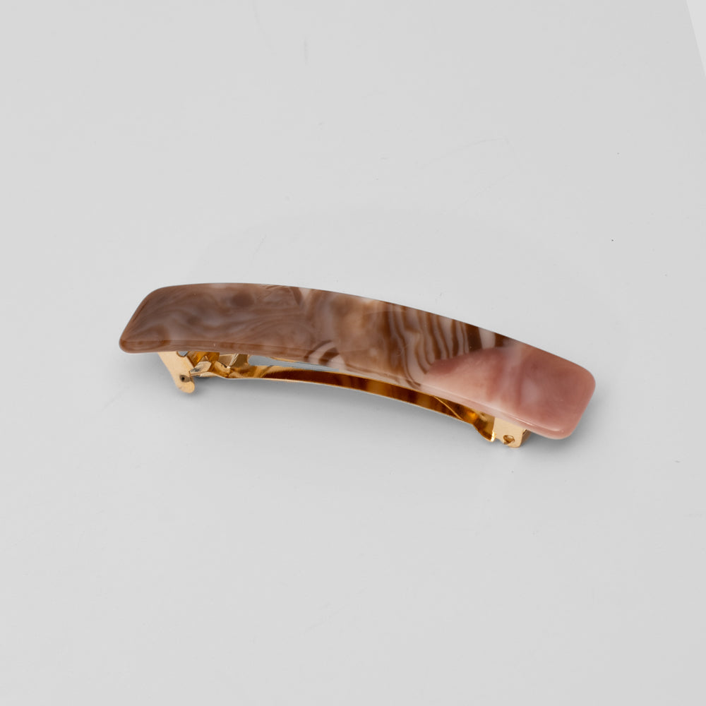 Limited Edition Small Barrette Clip 9cm Pink Jasper Handmade French Hair Accessories at Tegen Accessories