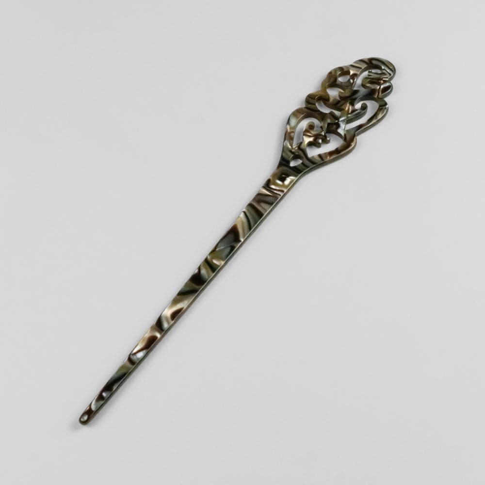 Long Filigree Hair Pin in 20cm Onyx Handmade French Hair Accessories at Tegen Accessories