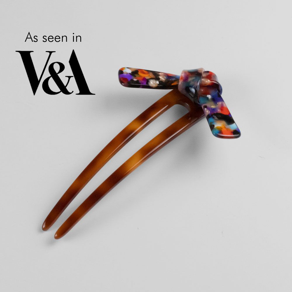 Medium bow hairpin featured in victoria and albert museum at Tegen Accessories