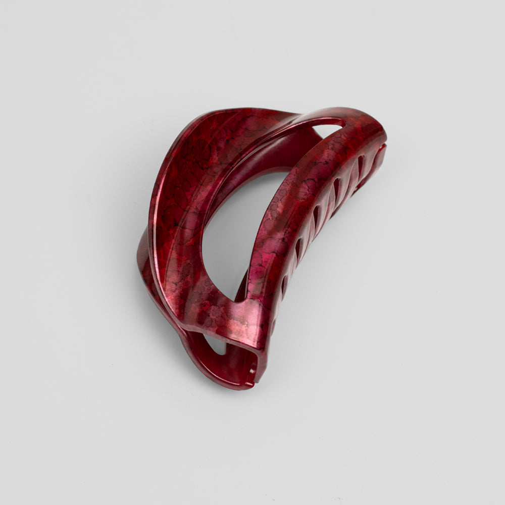 Medium D-Shaped Fuchsia Handpainted Clip at Tegen Accessories