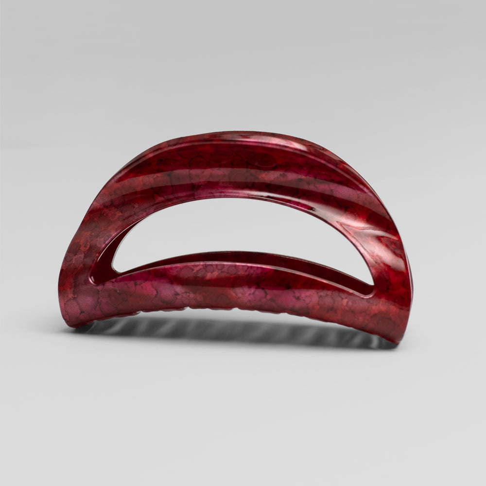 Medium D-Shaped Fuchsia Handpainted Clip at Tegen Accessories