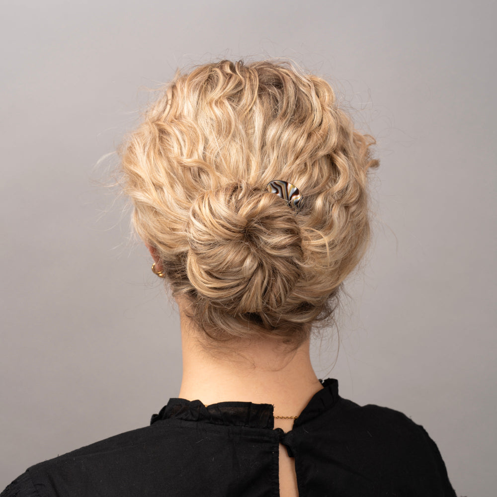 Handmade Medium Hair Pin in Onyx at Tegen Accessories