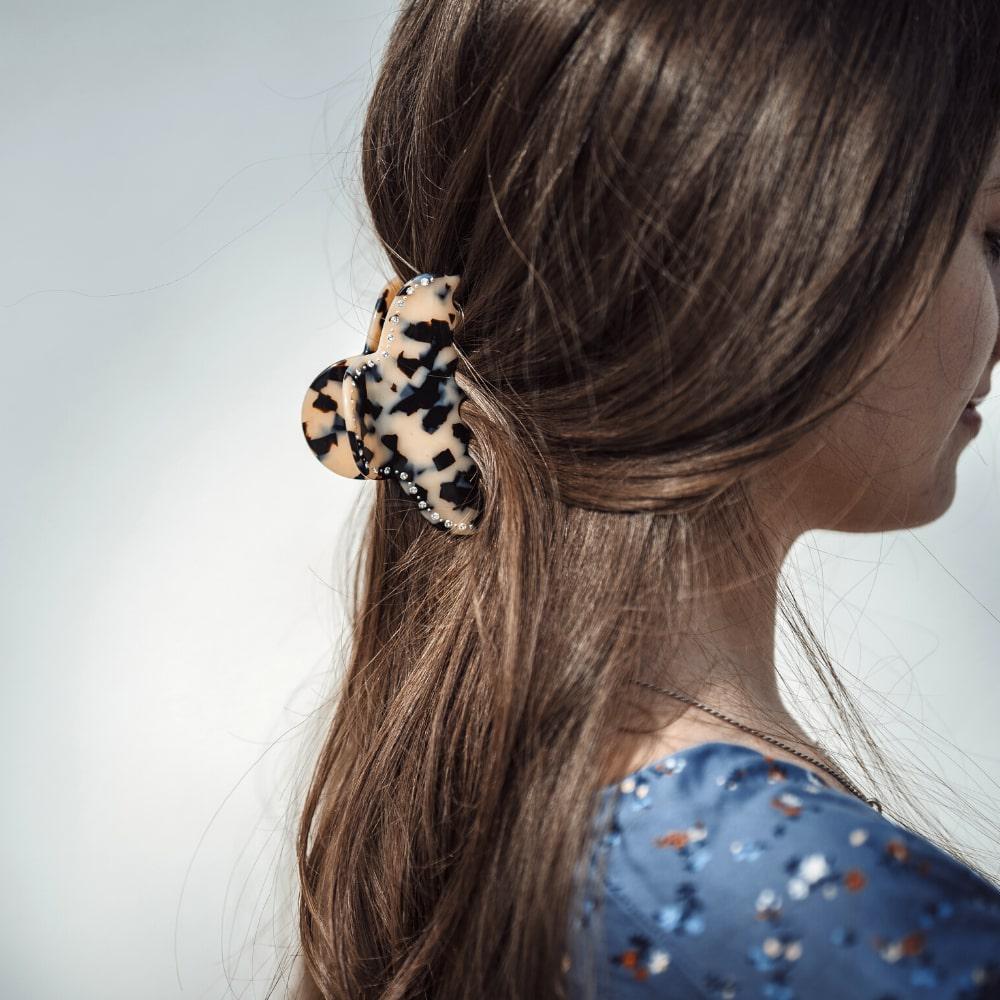 Medium Swarovski Crystal Hair Claw Clip Handmade in France at Tegen Accessories |White Tokio