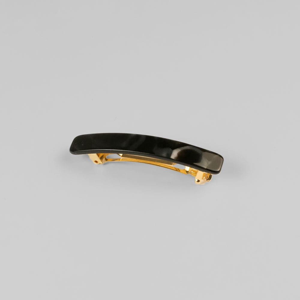 Mini Barrette Clip in 6.5cm Black Marble Handmade French Hair Accessories at Tegen Accessories