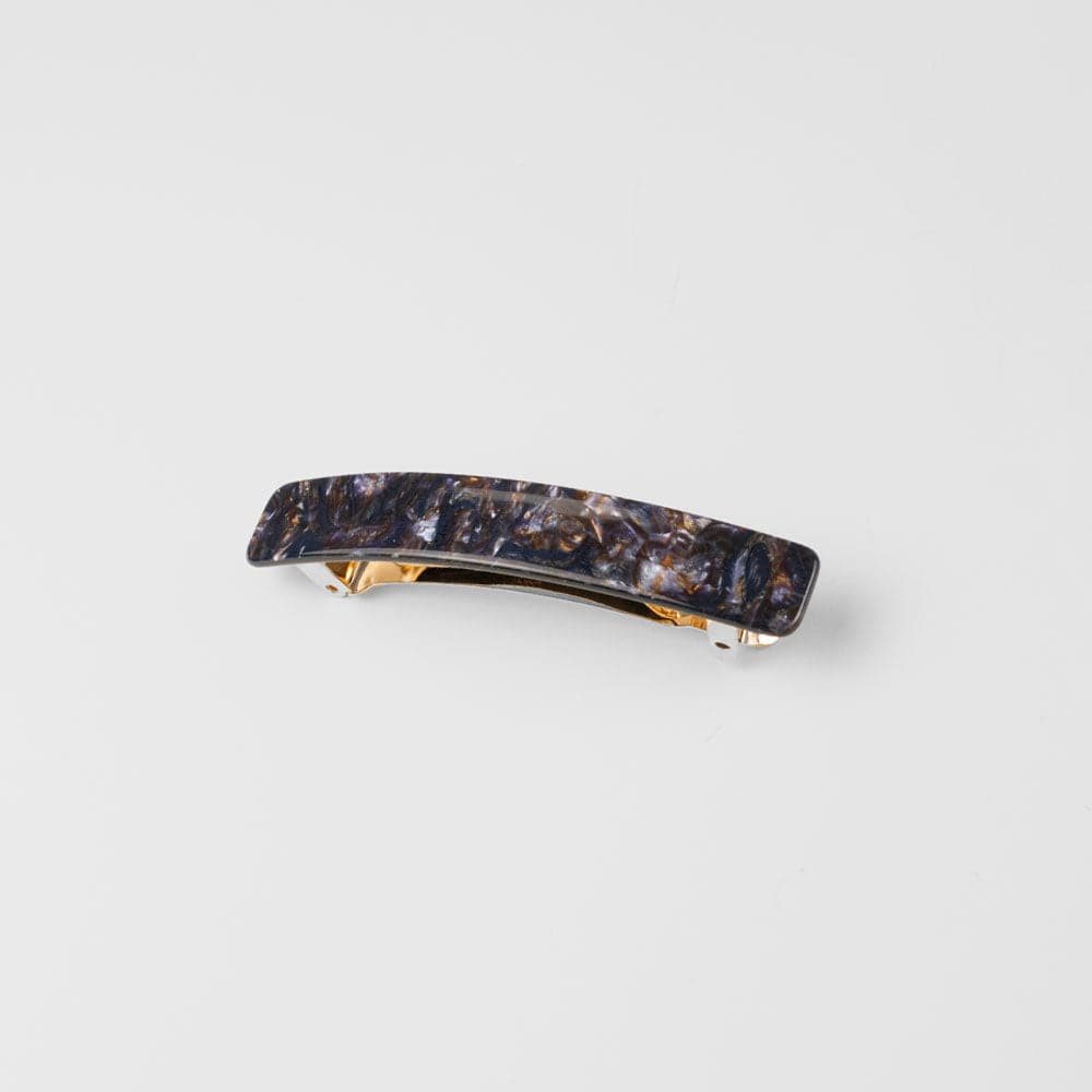 Mini Barrette Clip in 6.5cm Midnight Fossil Handmade French Hair Accessories at Tegen Accessories