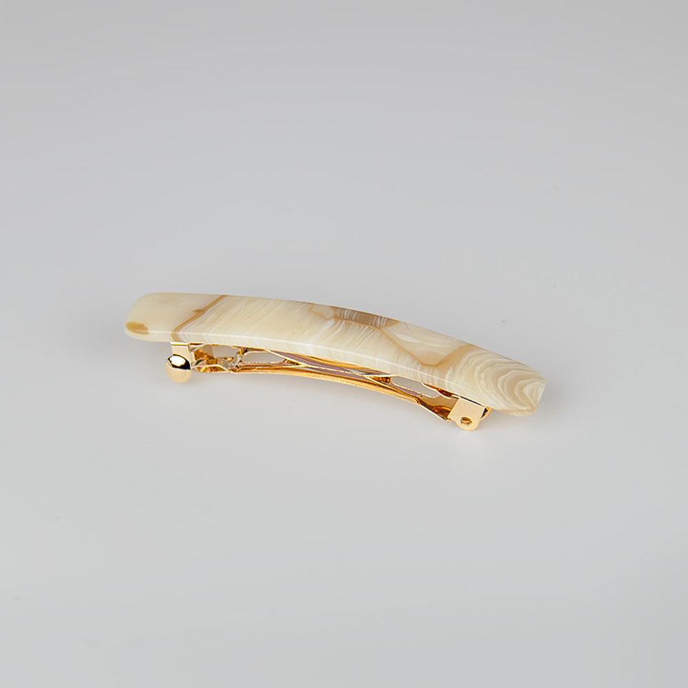 Mini Barrette Clip in 6.5cm Oat Latte Handmade French Hair Accessories at Tegen Accessories
