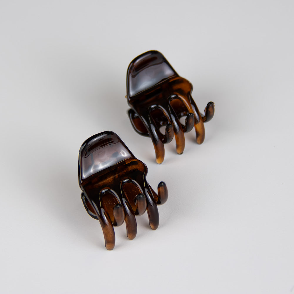 2x Mini Hair Claw Clips 3cm x 2cm Tortoiseshell Essentials French Hair Accessories at Tegen Accessories
