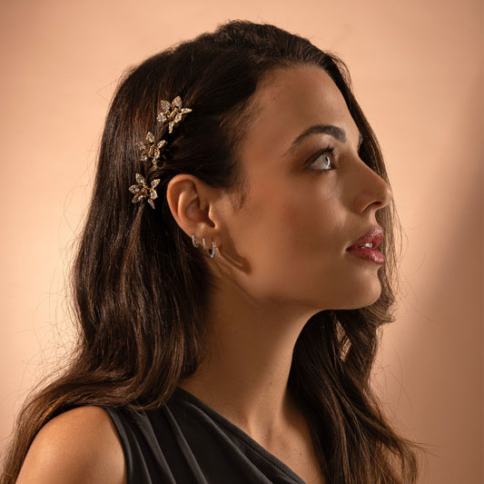 Mini Crystal Maple Leaf Hair Claw Clip Crystal in at Tegen Accessories