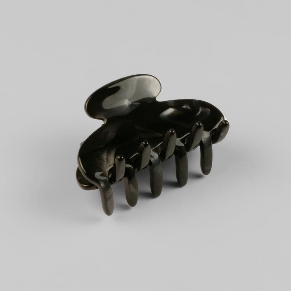 Mini Hair Claw Clip in 5cm Black Marble Handmade French Hair Accessories at Tegen Accessories