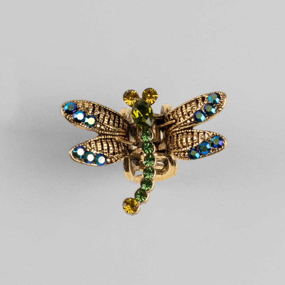 Mini Swarovski Crystal Dragonfly Hair Claw Clip Swarovski Crystal in Emerald Crystal at Tegen Accessories