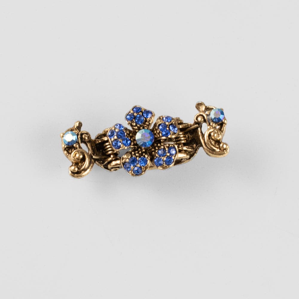 Mini Swarovski Crystal Flower Hair Claw Clip Swarovski Crystal in Blue Crystal at Tegen Accessories