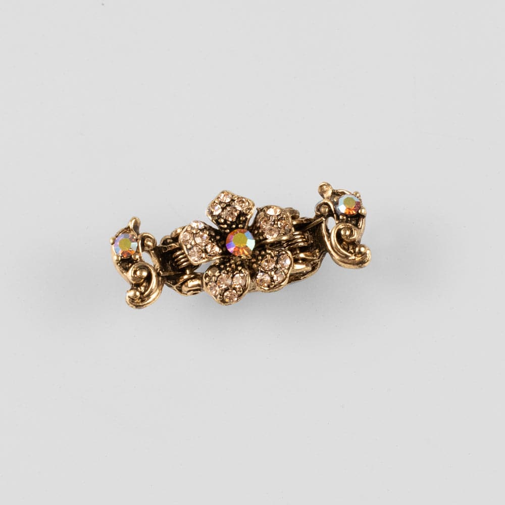 Mini Swarovski Crystal Flower Hair Claw Clip Swarovski Crystal in Rose Gold Crystal at Tegen Accessories