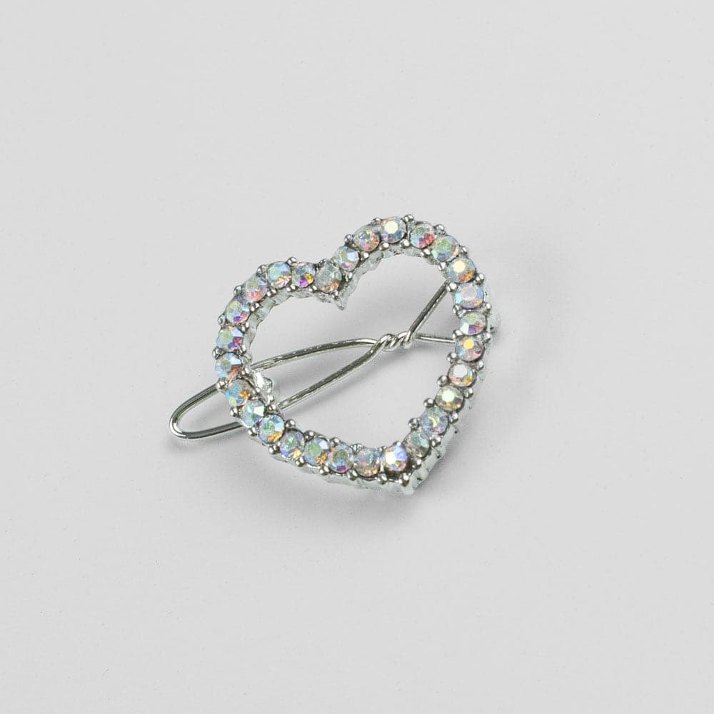 Mini Swarovski Crystal Heart Hair Clip Swarovski Crystal in AB Crystal at Tegen Accessories