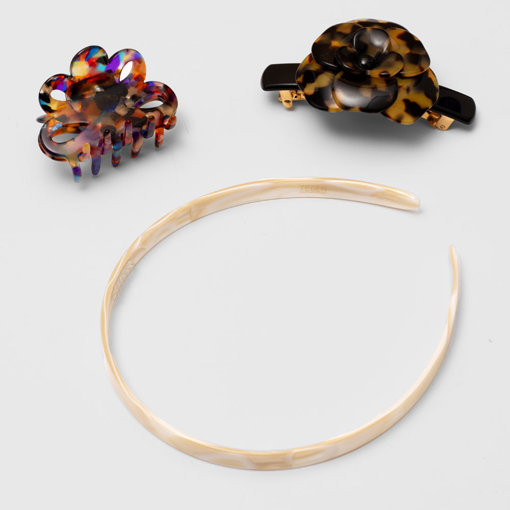 Mother's Day Gift Box Vanilla Dark Tokio Stained Glass Handmade French Hair Accessories at Tegen Accessories
