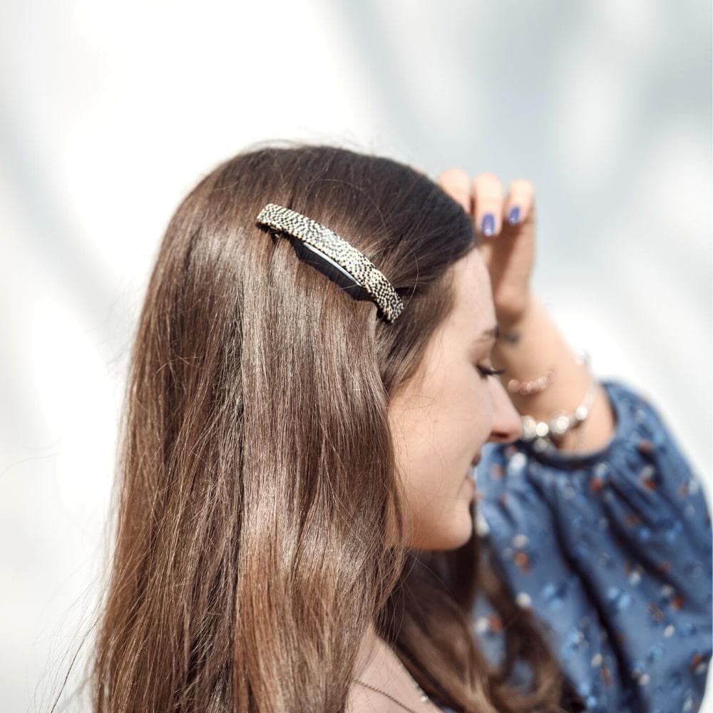 Narrow Arched Barrette Clip Handmade French Hair Accessories at Tegen Accessories |Prada Style