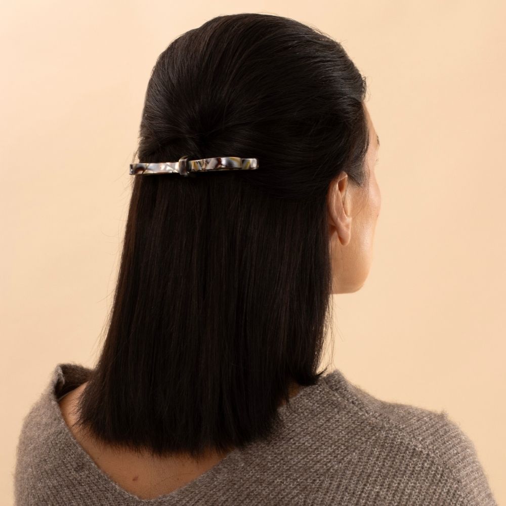 Onyx Bow Handpainted Barrette at Tegen Accessories