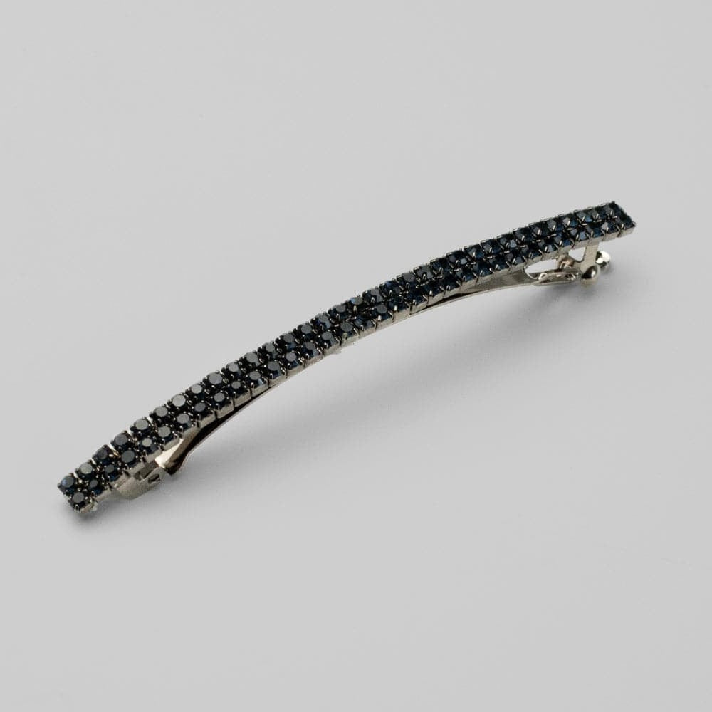 Navy Narrow Crystal Barrette at Tegen Accessories