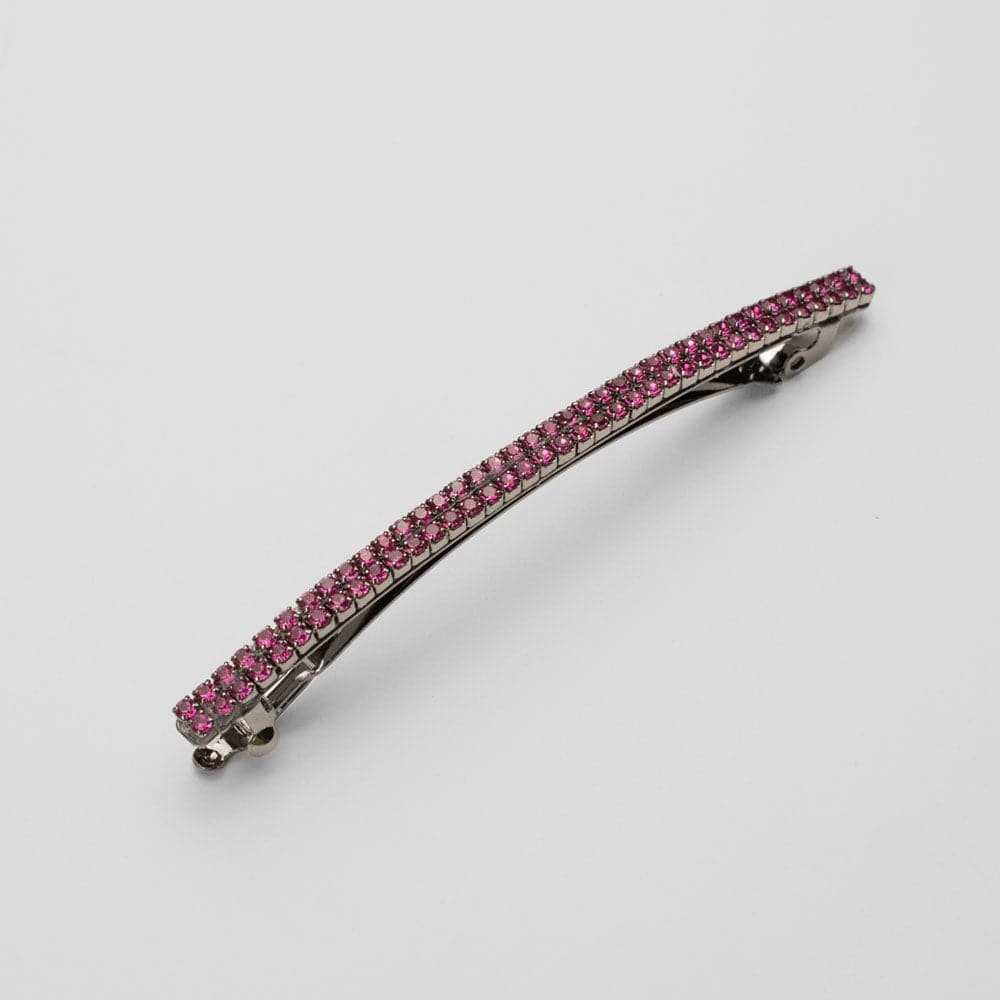 Narrow Crystal Barrette Clip Crystal in 8cm at Tegen Accessories