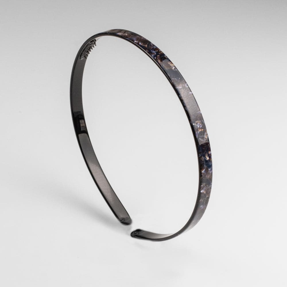 Narrow Headband in 1cm Midnight Fossil Handmade French Hair Accessories at Tegen Accessories