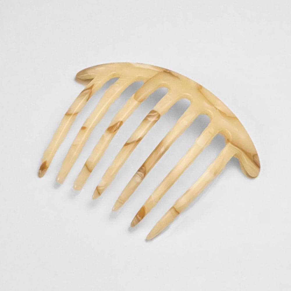 Oat Latte Curved French Pleat Comb in Handmade French Hair Accessories at Tegen Accessories