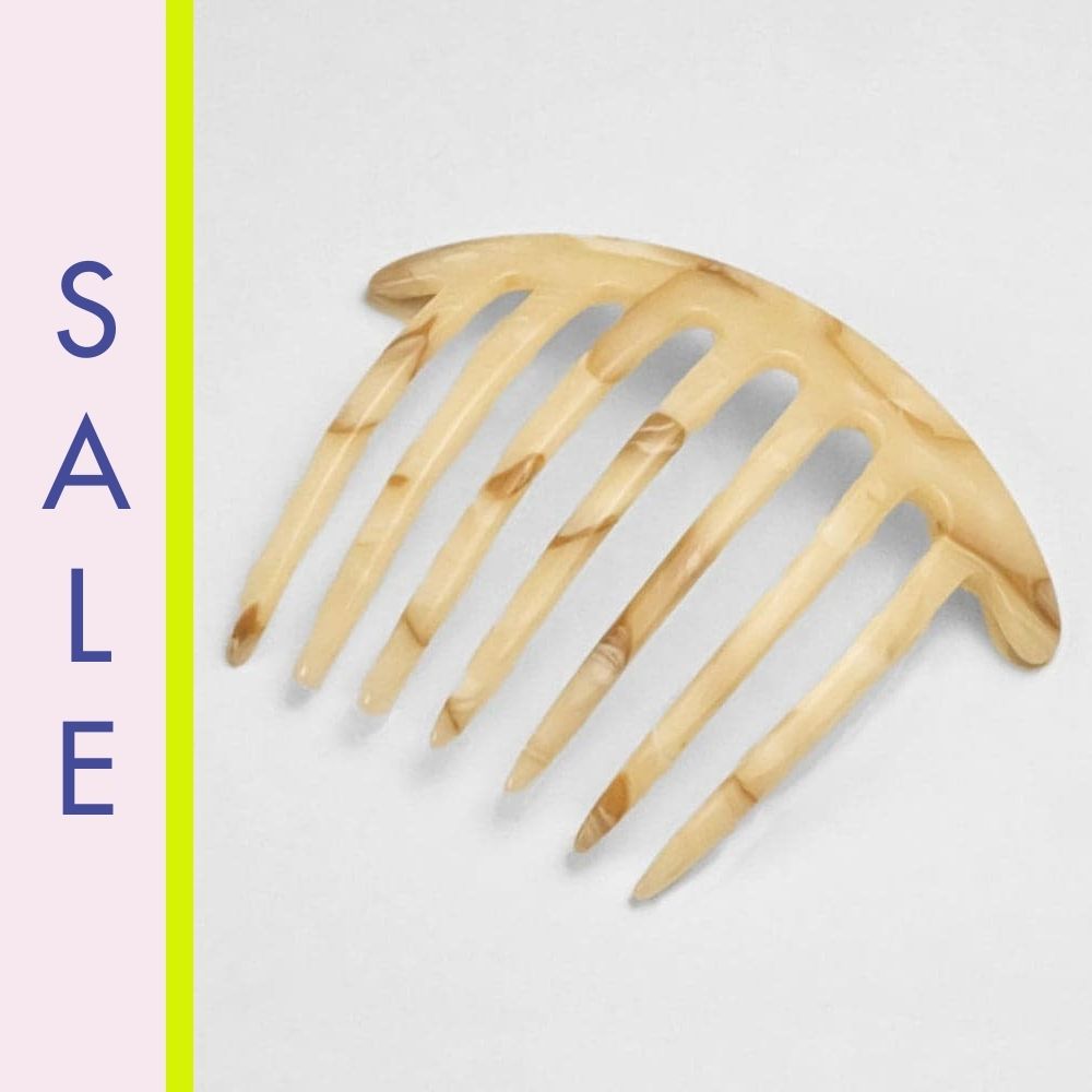 Oat Latte Curved French Pleat Comb 11cm Handmade French Hair Accessories at Tegen Accessories