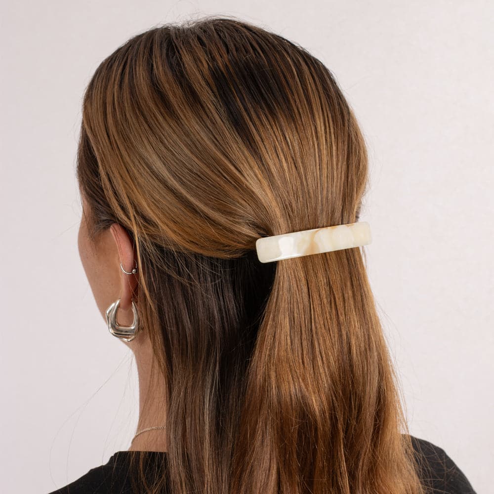 Oat Latte Small Barrette Clip in Handmade French Hair Accessories at Tegen Accessories
