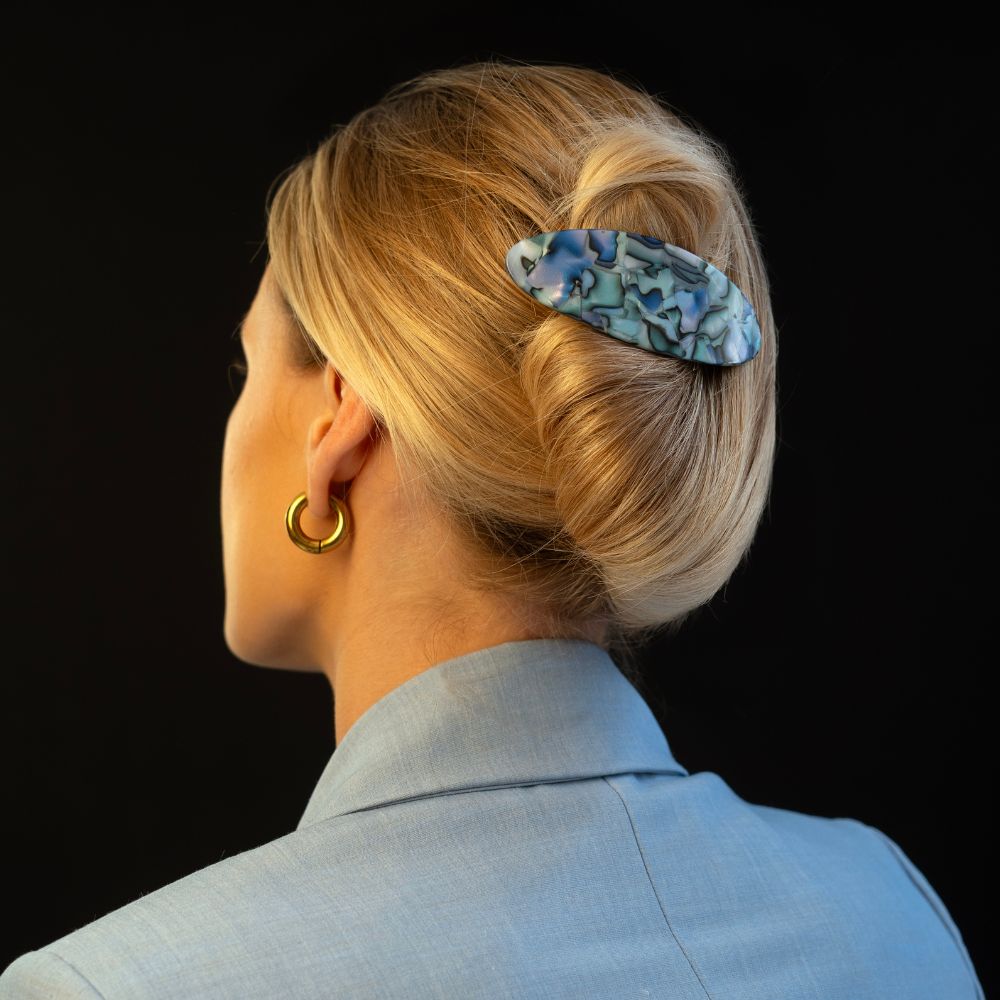 Oval Barrette Clip Handmade French Hair Accessories at Tegen Accessories | Opal