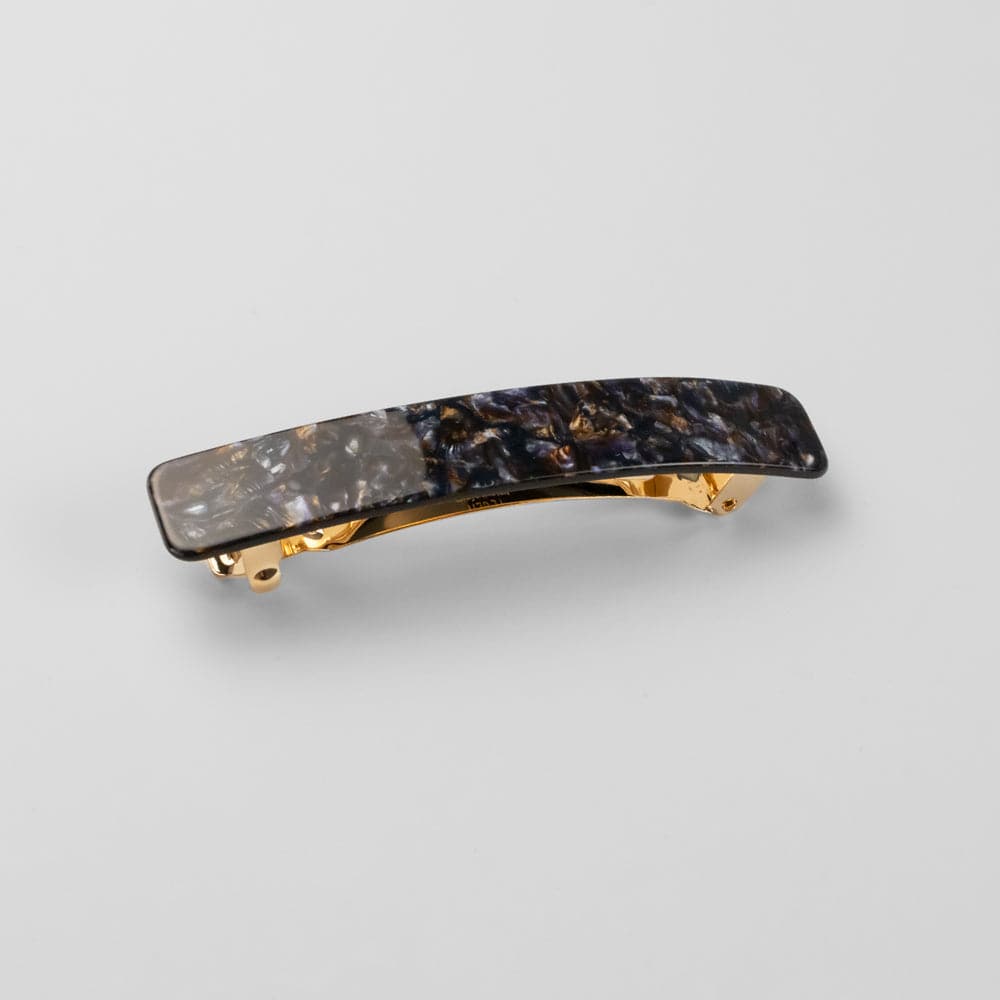 Small Barrette Clip in 9cm Midnight Fossil Handmade French Hair Accessories at Tegen Accessories