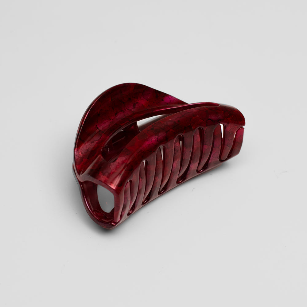 Small D-Shaped Fuchsia Handpainted Clip at Tegen Accessories