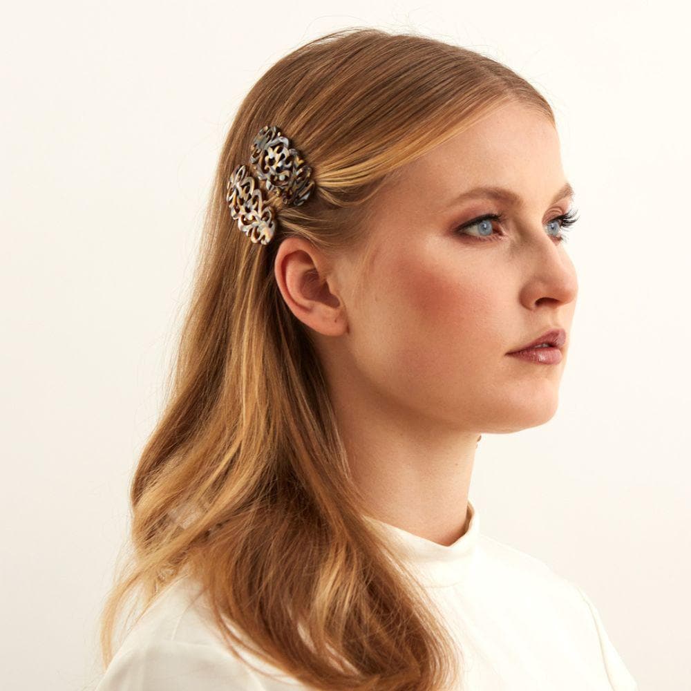 Small Filigree Hair Clip Handmade French Hair Accessories at Tegen Accessories |Onyx