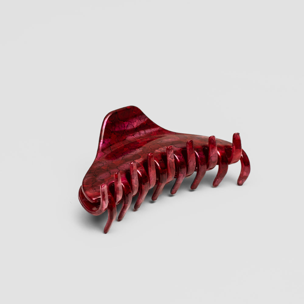 Small Fuchsia Handpainted Hair Claw  at Tegen Accessories