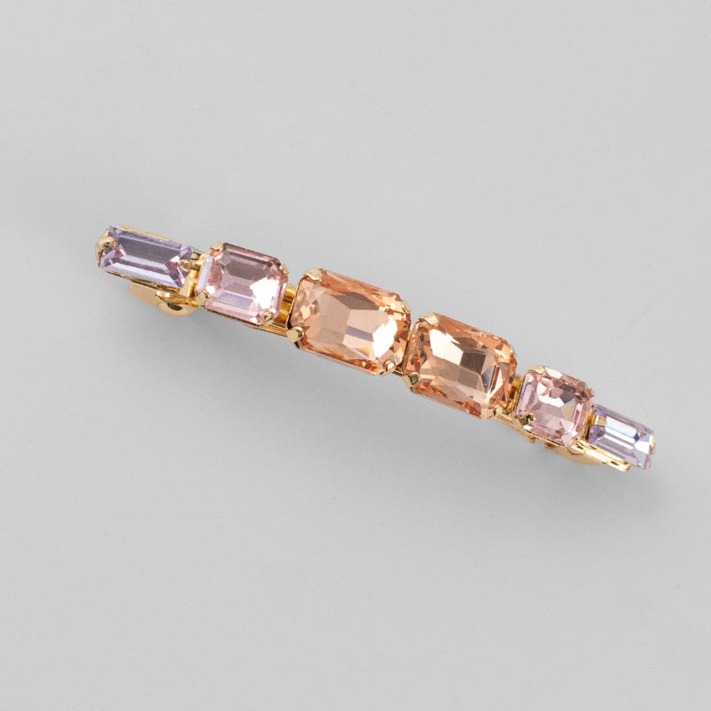 Small Swarovski Crystal Barrette Swarovski Crystal in Pink Crystal at Tegen Accessories