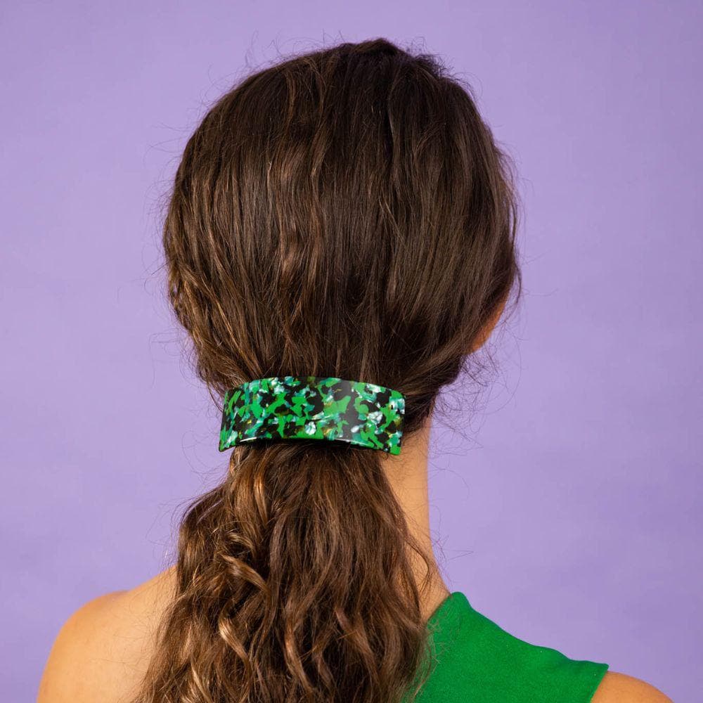 Special Edition Handmade Wide Arched Barrette Clip Handmade French Hair Accessories at Tegen Accessories |Malachite Magic