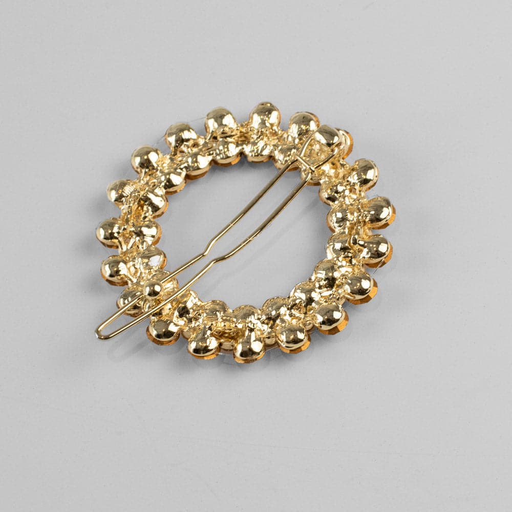 Back of Statement Crystal Circle Hair Clip Crystal at Tegen Accessories