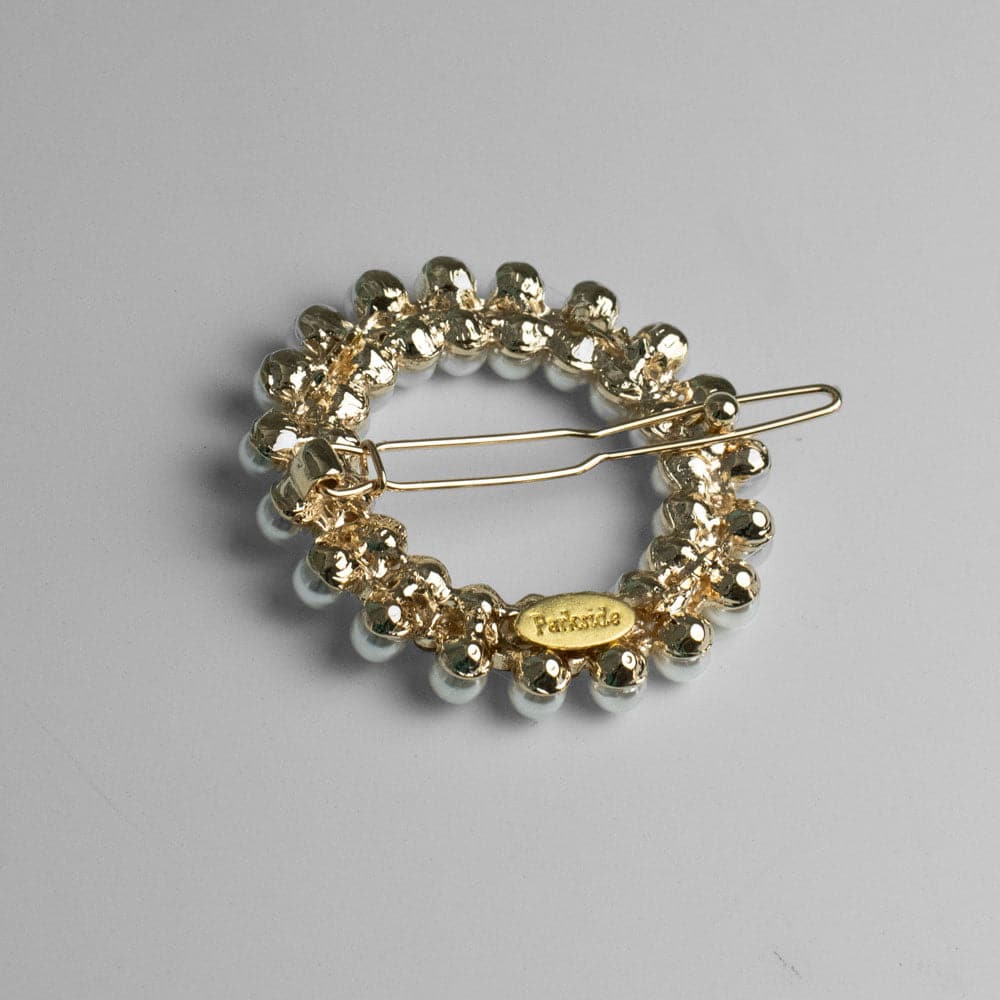 Statement Crystal Circle Hair Clip Crystal in at Tegen Accessories