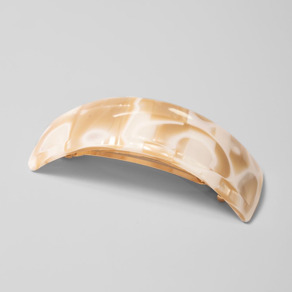 Wide Arched Barrette Clip in 11cm Vanilla Handmade French Hair Accessories at Tegen Accessories